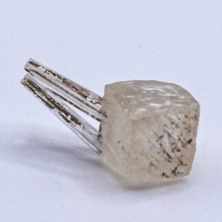 15mm 3ct Clear Calcite Cube wIngrown Triple Clear Scolecite Points Cluster Natural Small Gemstone Crystal Mineral Collectible Rough Specimen - India - lunas-mystic-emporium.com 15mm 3ct Clear Calcite Cube w/Ingrown Triple Clear Scolecite Points Cluster Natural Small Gemstone Crystal Mineral Collectible Rough Specimen - India