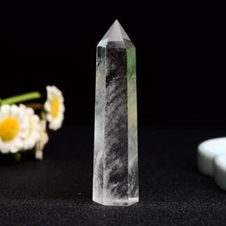 1PCS Rose Quartz Natural Crystal Towers 2.75-3.54" Healing Crystal Wand 6 Faceted Chakra Reiki Meditation Therapy