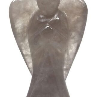 2 Inch Smoky Quartz Guardian Angel Figurine Hand-Carved Natural Stone, Excellent for Grounding and Protective Energies