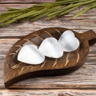 2 pc Selenite Heart Palm Stone, Heart Shaped Crystals and Healing Stones- Pocket Worry Stone for Anxiety and Stress Relief - Healing Crystals for Meditation, Reiki, Spiritual...