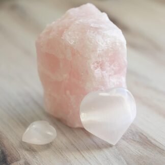 2 pc Selenite Heart Palm Stone, Heart Shaped Crystals and Healing Stones- Pocket Worry Stone for Anxiety and Stress Relief - Healing Crystals for Meditation, Reiki, Spiritual...