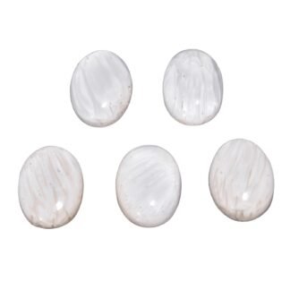 2 PCS, 18X13 MM, AURA GEMS Natural White Scolecite, Cabochon, Oval Shape, Jewelry Making Stone Supply, Chakra Energy Healing Gemstone, Real Crystal, Birthstone, Wholesale deal