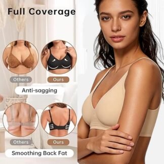 2026 Women Jelly Seamless Wireless Push Up Bras Deep V No Underwire Supportive Everyday Bra Full Coverage Plunge Bralettes