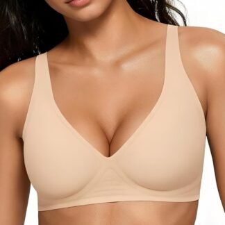 2026 Women Jelly Seamless Wireless Push Up Bras Deep V No Underwire Supportive Everyday Bra Full Coverage Plunge Bralettes
