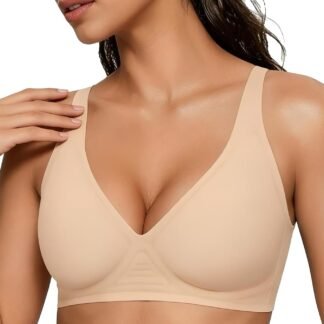 2026 Women Jelly Seamless Wireless Push Up Bras Deep V No Underwire Supportive Everyday Bra Full Coverage Plunge Bralettes