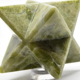 2.4" 105g Green Vesuvianite 8 Point Star Polished Natural Sparkling Collectible Gemstone Crystal Mineral Specimen - India