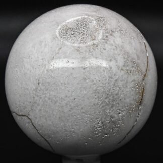 2.4" 270g White Scolecite Sphere Polished Natural Zeolite Gemstone Crystal Mineral Specimen Ball - India + Stand