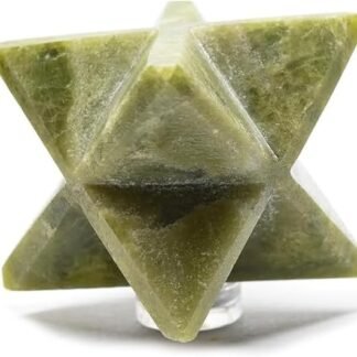 2.5" 120g Green Vesuvianite 8 Point Merkaba Star Polished Collectible Natural Vasonite Gemstone Crystal Mineral Specimen - India