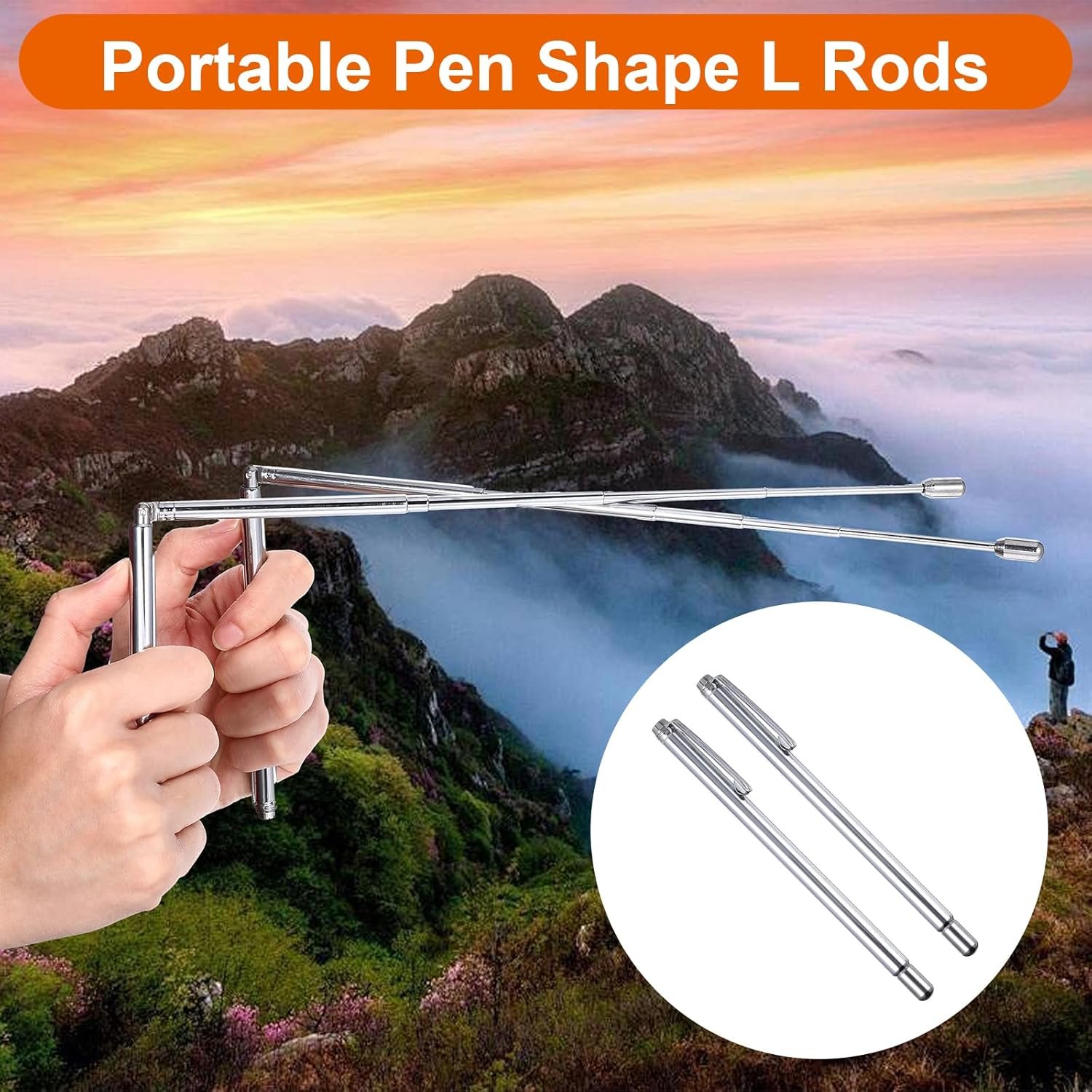 2Pcs Dowsing Rods Stainless Steel Divining Rods Retractable Divining Rod Portable Pen L Shape Rod for Ghost Hunting Water Gold Energy Detection Paranormal Investigation - lunas-mystic-emporium.com 2Pcs Dowsing Rods, Stainless Steel Divining Rods Retractable Divining Rod Portable Pen L Shape Rod for Ghost Hunting Water Gold Energy Detection Paranormal Investigation
