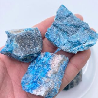 2PCS Natural Raw Stone Healing Crystals Bulk Healing Gemstones for Reiki Tumbling Fountain Rocks Meditation Garden Home Decor (Blue Apatite)