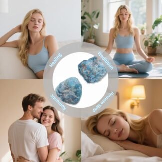 2PCS Natural Raw Stone Healing Crystals Bulk Healing Gemstones for Reiki Tumbling Fountain Rocks Meditation Garden Home Decor (Blue Apatite)