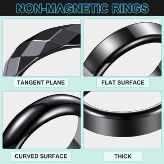 32 Pieces Genuine Hematite Rings Set Negative Energy Ring Non Magnetic Hematite Stone Jewelry 6t Curved Surface 6 Plane 6t Faceted Size 6-13 Cute Cool Jewelry
