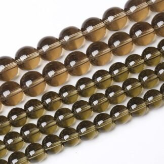 45PCS 8mm Smoky Crystal Quartz Glass Beads Natural Stone Round Loose Beads for Jewelry Making DIY Bracelet Necklace 15 Inch,Energy Stone Healing Power (8mm, Smoky Quartz Glass)