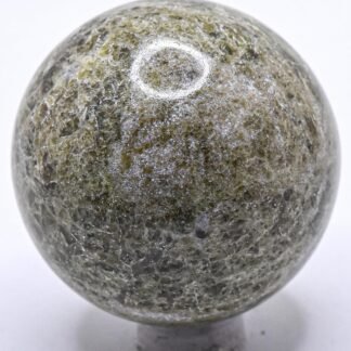 47mm 175g Green Vesuvianite Vasonite Carved Sphere Polished Sparkling Natural Gemstone Crystal Mineral Collectible Specimen Ball - India + Stand