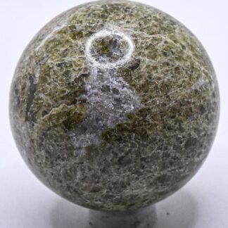 48mm 185g Green Vesuvianite w/Inclusions Carved Sphere Polished Natural Sparkling Vasonite Gemstone Crystal Mineral Décor Ball - India + Stand