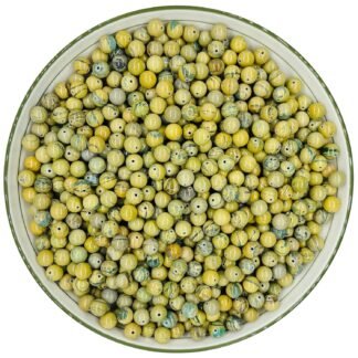 4mm 100PCS Natural Green Serpentine Round Beads, Dragon Vein Loose Gemstone Beads for Jewelry Making Craft - 4mm 6mm 8mm 10mm Options with Free Elastic Cord