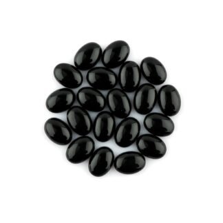 5 Pcs,14X10 MM, AURA GEMS Natural Black Onyx,Cabochon, Oval, Shape, Jewelry Making Supply, Chakra Energy Healing Gemstone, Real Crystal, Birthstone, Wholesale deal
