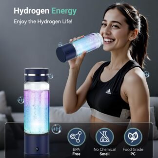 5.0 Upgrade 4000PPB High Concentration Hydrogen Water Bottle Generator【NO.1-24-Hour Hydrogen Lock】 SPE PEM Technology, Double Hydrogen Content & High Borosilicate Glass for...