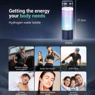 5.0 Upgrade 4000PPB High Concentration Hydrogen Water Bottle Generator【NO.1-24-Hour Hydrogen Lock】 SPE PEM Technology, Double Hydrogen Content & High Borosilicate Glass for...