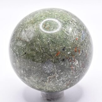 54mm Green Vesuvianite Sphere Natural Vasonite Crystal Polished Ball Sparkling Idocrase Mineral Stone - India + Stand