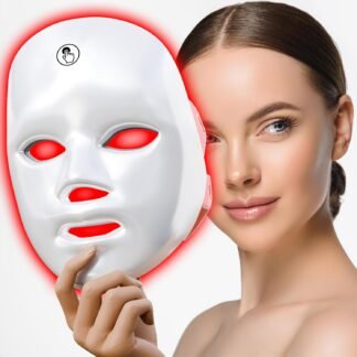 7-1 Colors LED Facial Skin Care Mask,Red Light Mask for Face, LED Facial Mask Light,Salon or Home,White.