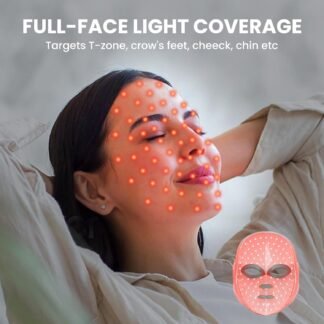 7-1 Colors LED Facial Skin Care Mask,Red Light Mask for Face, LED Facial Mask Light,Salon or Home,White.