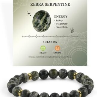 8mm Beaded Bracelet - Calming Natural Healing Crystal Stretch Bracelet for Women and Men - Handmade Semi-Precious Gemstone with Positive Energy