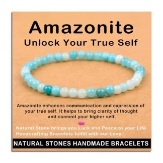 AD Beads Handmade Gemstone Stretch Elastic Bracelet Crystal Healing Reiki Nature's Beauty and Spiritual Essence Unisex