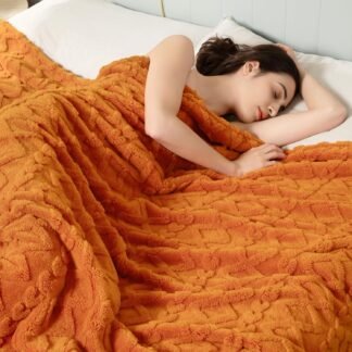 Aganear Flannel Throw Blanket - 50"x60" Orange Blankets Boho Decor Cozy Soft Bedding for Warm Present for Tennessee Vols, Christmas, Halloween, Housewarming