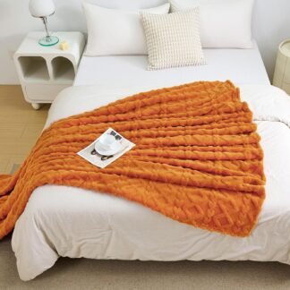 Aganear Flannel Throw Blanket - 50"x60" Orange Blankets Boho Decor Cozy Soft Bedding for Warm Present for Tennessee Vols, Christmas, Halloween, Housewarming