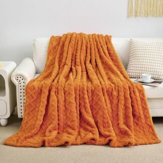 Aganear Flannel Throw Blanket - 50"x60" Orange Blankets Boho Decor Cozy Soft Bedding for Warm Present for Tennessee Vols, Christmas, Halloween, Housewarming