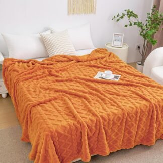 Aganear Flannel Throw Blanket - 50"x60" Orange Blankets Boho Decor Cozy Soft Bedding for Warm Present for Tennessee Vols, Christmas, Halloween, Housewarming