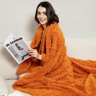 Aganear Flannel Throw Blanket - 50"x60" Orange Blankets Boho Decor Cozy Soft Bedding for Warm Present for Tennessee Vols, Christmas, Halloween, Housewarming