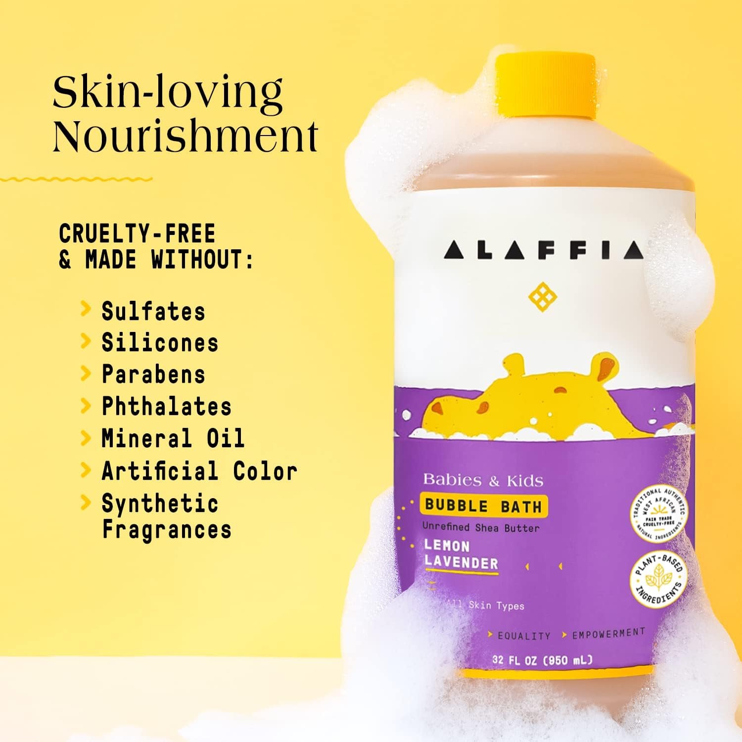 Alaffia Babies Kids Bubble Bath Lemon Lavender Pump Included Gentle Cleanser with Raw Shea Butter and Lemon Balm 32 Fl Oz - lunas-mystic-emporium.com Alaffia Babies & Kids Bubble Bath, Lemon Lavender, Pump Included – Gentle Cleanser with Raw Shea Butter and Lemon Balm, 32 Fl Oz
