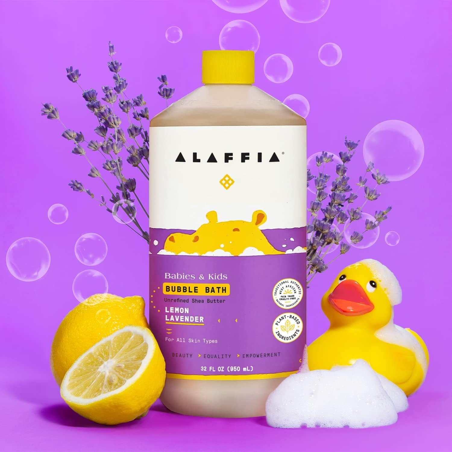 Alaffia Babies Kids Bubble Bath Lemon Lavender Pump Included Gentle Cleanser with Raw Shea Butter and Lemon Balm 32 Fl Oz - lunas-mystic-emporium.com Alaffia Babies & Kids Bubble Bath, Lemon Lavender, Pump Included – Gentle Cleanser with Raw Shea Butter and Lemon Balm, 32 Fl Oz