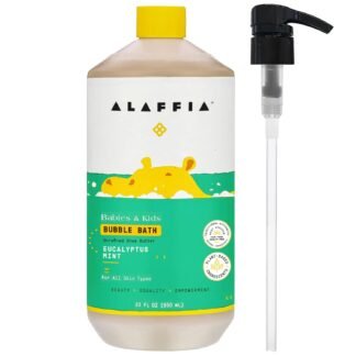 Alaffia Babies Kids Bubble Bath Lemon Lavender Pump Included Gentle Cleanser with Raw Shea Butter and Lemon Balm 32 Fl Oz - lunas-mystic-emporium.com Alaffia Babies & Kids Bubble Bath, Lemon Lavender, Pump Included – Gentle Cleanser with Raw Shea Butter and Lemon Balm, 32 Fl Oz