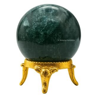 Amazing Gemstone Moss Agate Crystal Ball with Stand - 1.5" Inches Crystal Sphere Meditation Balls for Witchcraft and Decorative Balls
