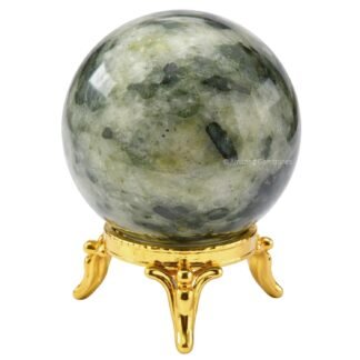 Amazing Gemstone Moss Agate Crystal Ball with Stand - 1.5" Inches Crystal Sphere Meditation Balls for Witchcraft and Decorative Balls