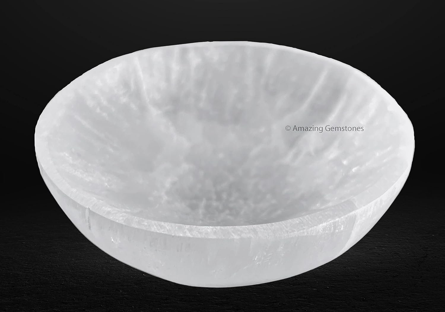 Amazing Gemstone Selenite Bowl - 3 Round Selenite Crystal Charging Plate - lunas-mystic-emporium.com Amazing Gemstone Selenite Bowl - 3" Round Selenite Crystal Charging Plate