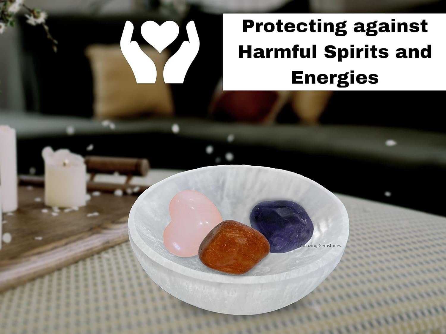 Amazing Gemstone Selenite Bowl - 3 Round Selenite Crystal Charging Plate - lunas-mystic-emporium.com Amazing Gemstone Selenite Bowl - 3" Round Selenite Crystal Charging Plate