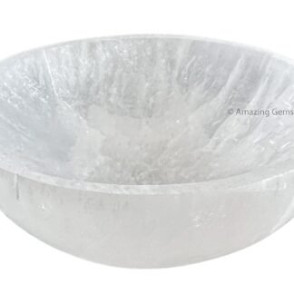 Amazing Gemstone Selenite Bowl - 3 Round Selenite Crystal Charging Plate - lunas-mystic-emporium.com Amazing Gemstone Selenite Bowl - 3" Round Selenite Crystal Charging Plate