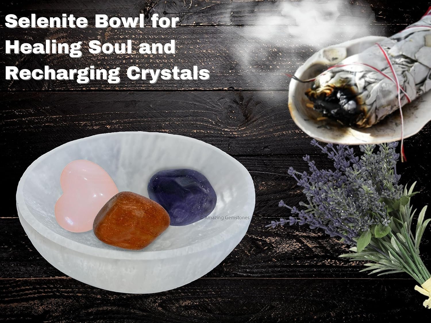 Amazing Gemstone Selenite Bowl - 3 Round Selenite Crystal Charging Plate - lunas-mystic-emporium.com Amazing Gemstone Selenite Bowl - 3" Round Selenite Crystal Charging Plate