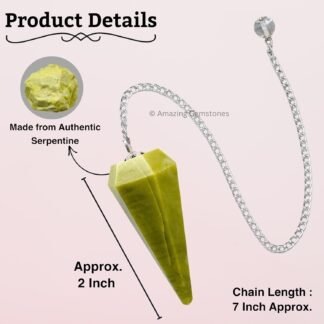 Amazing Gemstone Serpentine Crystal Pendulum for Divination - Certified Dowsing Crystals and Healing Stones for Chakra Balancing and Meditation - Enhance Reiki Spiritual Growth - lunas-mystic-emporium.com Amazing Gemstone Serpentine Crystal Pendulum for Divination - Certified Dowsing Crystals and Healing Stones for Chakra Balancing and Meditation - Enhance Reiki Spiritual Growth...