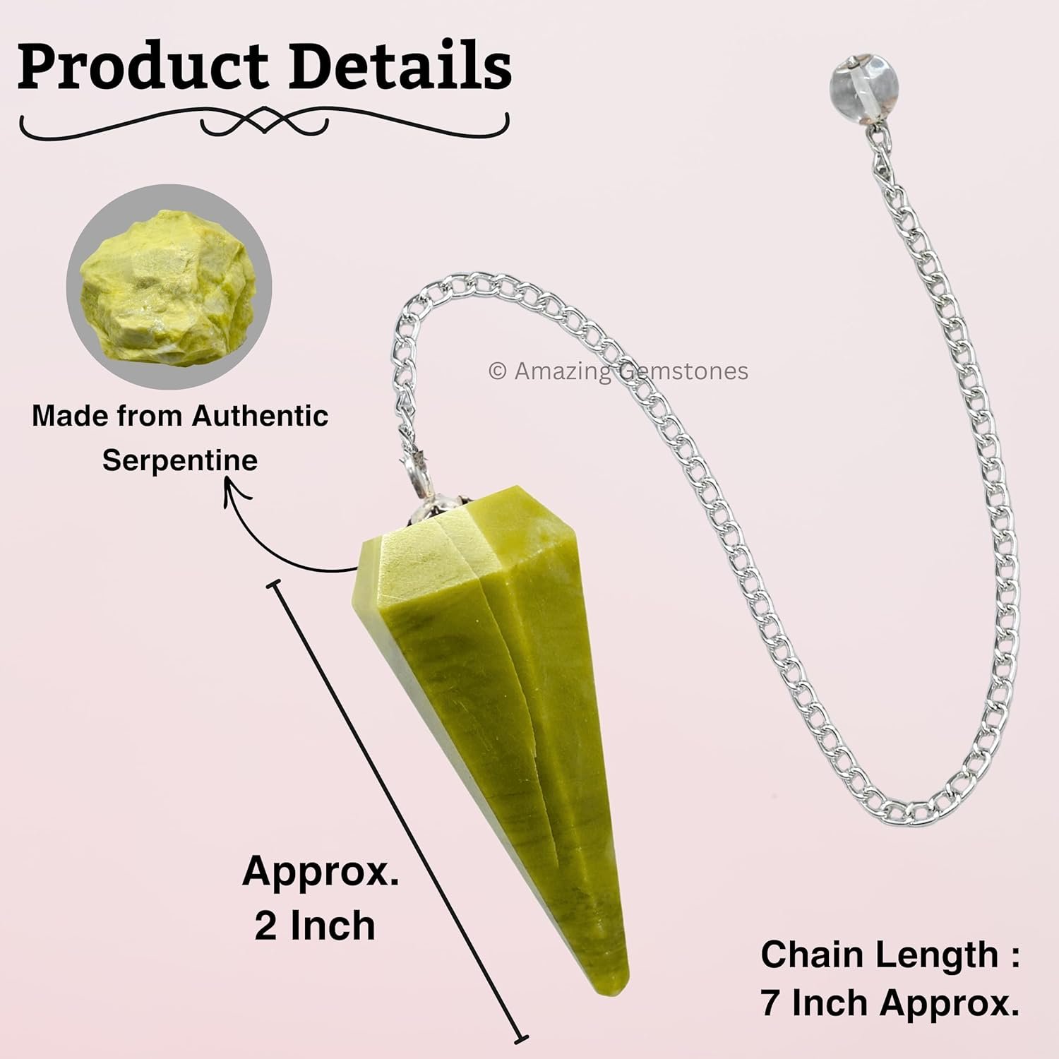 Amazing Gemstone Serpentine Crystal Pendulum for Divination - Certified Dowsing Crystals and Healing Stones for Chakra Balancing and Meditation - Enhance Reiki Spiritual Growth - lunas-mystic-emporium.com Amazing Gemstone Serpentine Crystal Pendulum for Divination - Certified Dowsing Crystals and Healing Stones for Chakra Balancing and Meditation - Enhance Reiki Spiritual Growth...