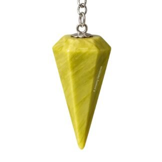 Amazing Gemstone Serpentine Crystal Pendulum for Divination - Certified Dowsing Crystals and Healing Stones for Chakra Balancing and Meditation - Enhance Reiki Spiritual Growth...