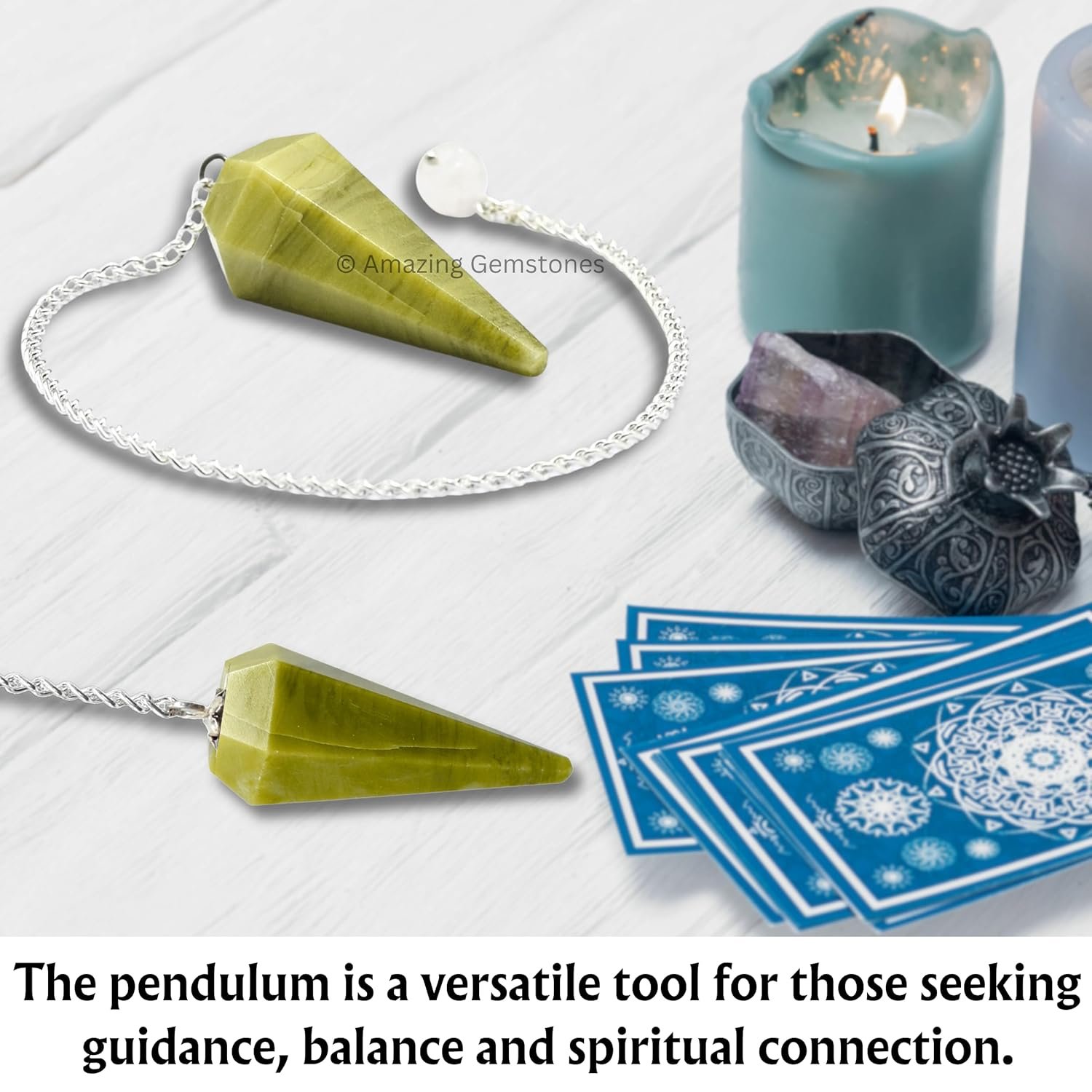 Amazing Gemstone Serpentine Crystal Pendulum for Divination - Certified Dowsing Crystals and Healing Stones for Chakra Balancing and Meditation - Enhance Reiki Spiritual Growth - lunas-mystic-emporium.com Amazing Gemstone Serpentine Crystal Pendulum for Divination - Certified Dowsing Crystals and Healing Stones for Chakra Balancing and Meditation - Enhance Reiki Spiritual Growth...