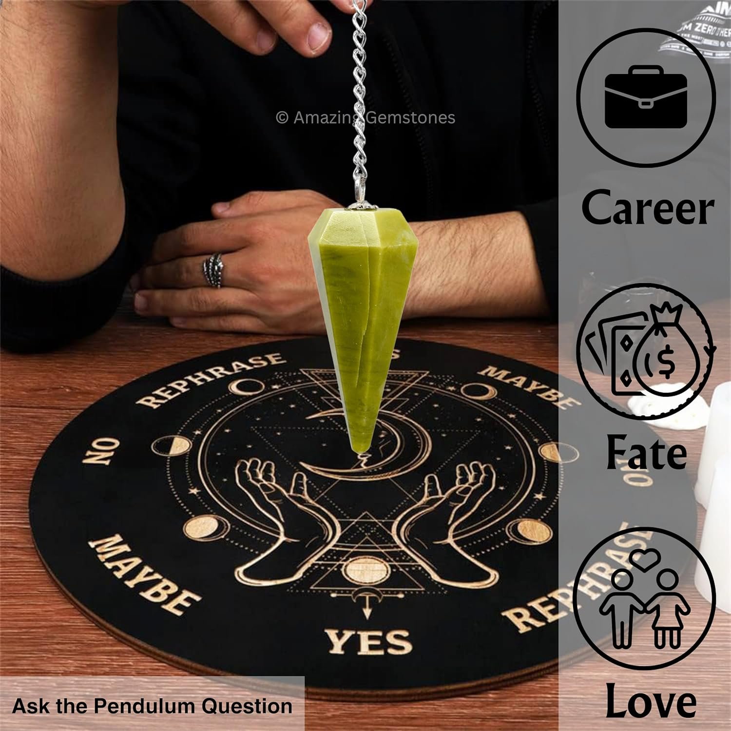 Amazing Gemstone Serpentine Crystal Pendulum for Divination - Certified Dowsing Crystals and Healing Stones for Chakra Balancing and Meditation - Enhance Reiki Spiritual Growth - lunas-mystic-emporium.com Amazing Gemstone Serpentine Crystal Pendulum for Divination - Certified Dowsing Crystals and Healing Stones for Chakra Balancing and Meditation - Enhance Reiki Spiritual Growth...