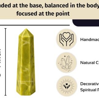 Amazing Gemstone Serpentine Crystal Towers - Natural Healing Crystal Point Obelisk for Reiki Healing and Crystal Grid (3" to 4" INCH)