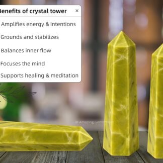 Amazing Gemstone Serpentine Crystal Towers - Natural Healing Crystal Point Obelisk for Reiki Healing and Crystal Grid (3" to 4" INCH)