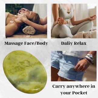 Amazing Gemstone Serpentine Worry Stone Crystals, Healing Stones